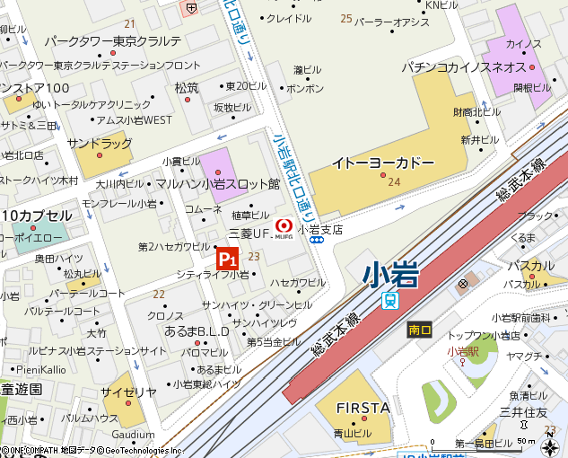 小岩支店付近の地図